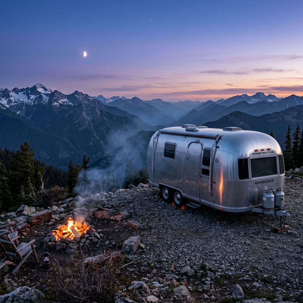Camper exterior for RV systems and tank planning